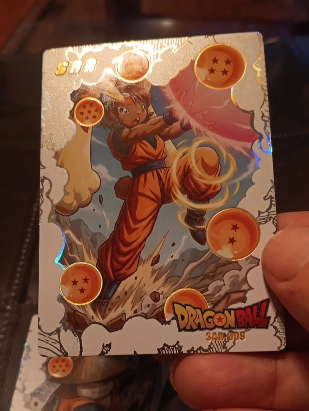 Pokemon Dragon Ball Holographic Card - Orange, Gold, White